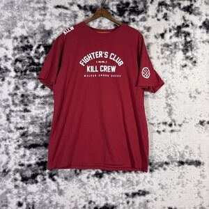 Kill Crew Shirt Mens Size Extra Large Red Fighters Club Stretch Graphic Casual